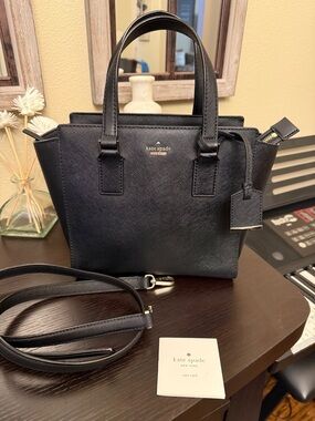 kate spade Cameron Street Candace Satchel Black Saffiano Leather Bag w/ Strap